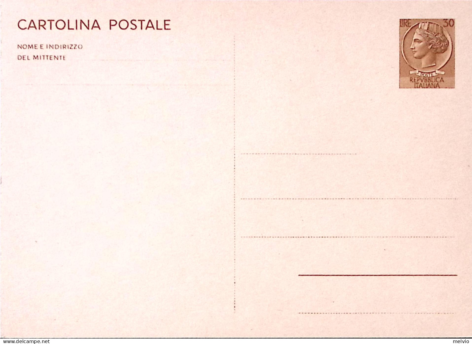 1966-Cartolina Postale Lire 30 (C167) Nuova - Postwaardestukken
