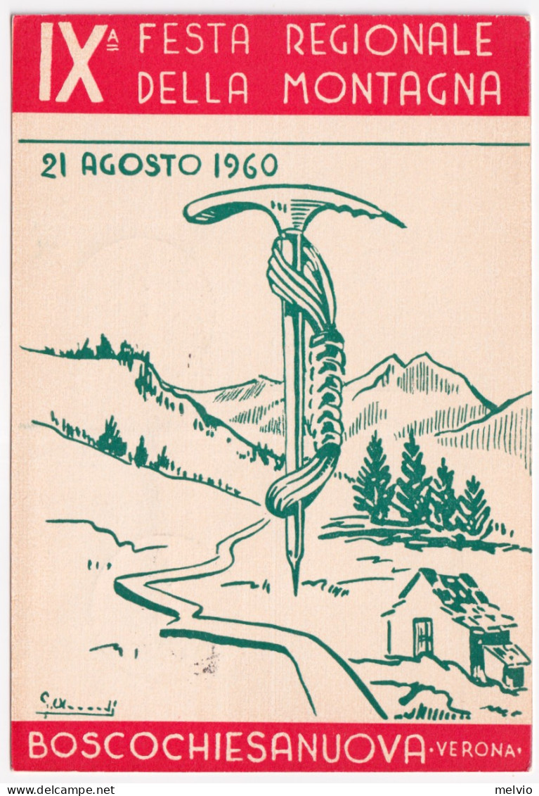 1960-BOSCOCHIESANUOVA IX FESTA MONTAGNA Annullo Speciale Su Cartolina - Werbepostkarten