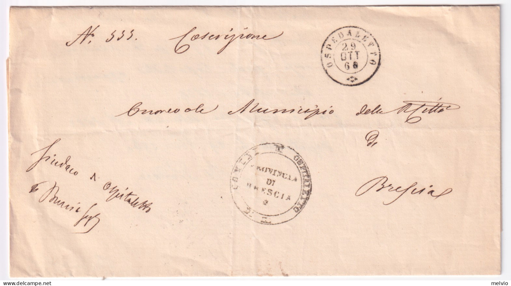 1860-OSPEDALETTO C.2 (29.10) Su Piego - 1. ...-1850 Prephilately