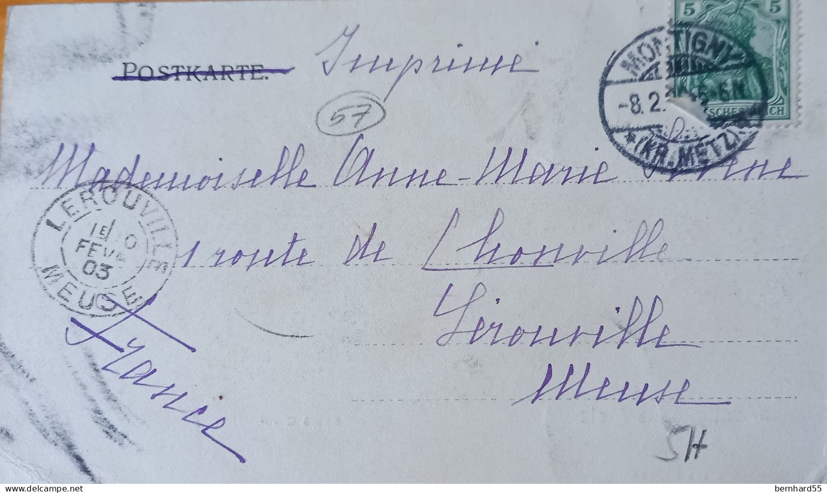 Montigny Les Metz Z - Sacré Coeur - Nels Metz Serie 104 No. 134 S/w  Postalisch Gelaufen 1903 - Autres & Non Classés
