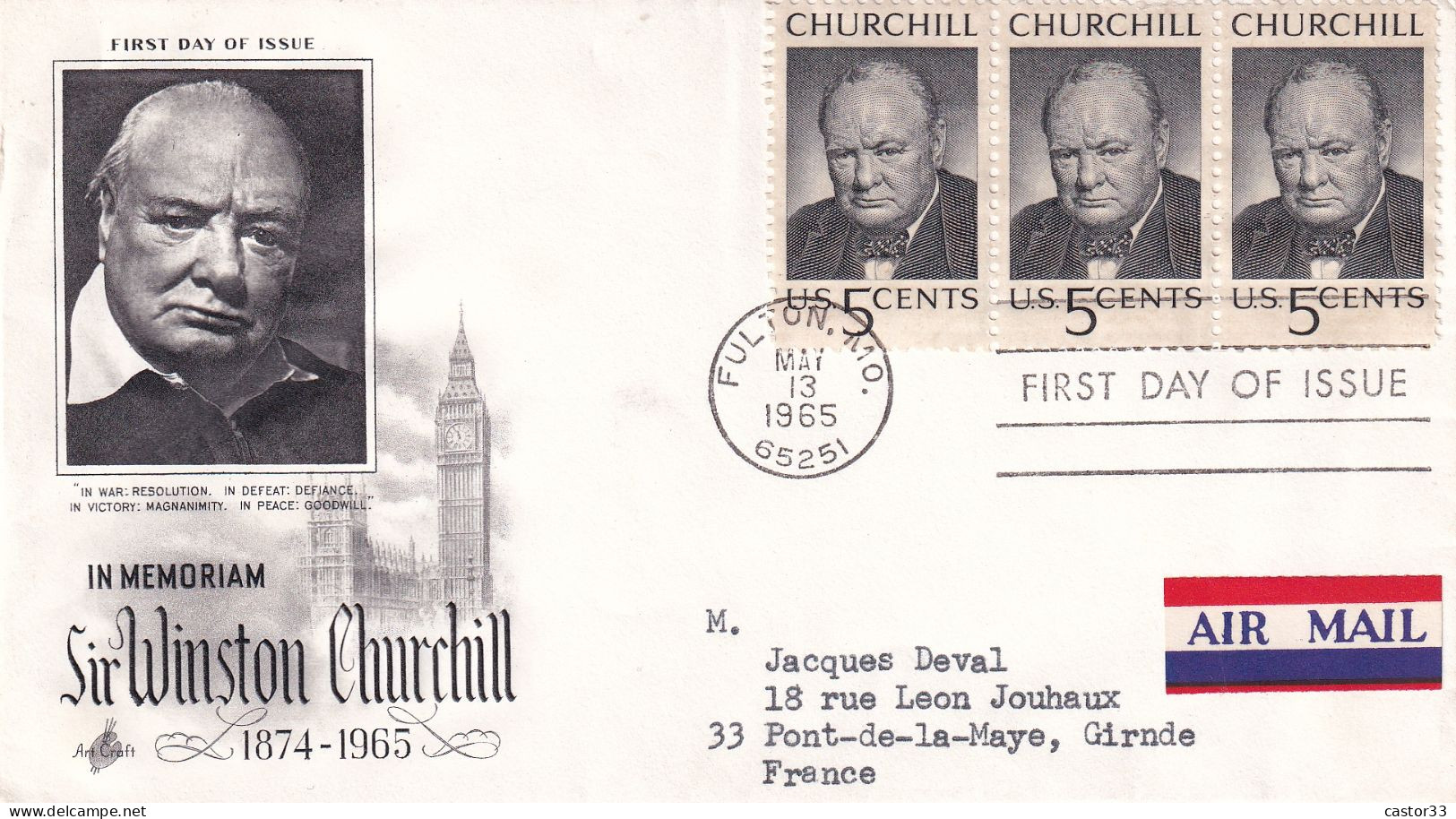 First Day Of Issue, Sir Winston Churchill - Sonstige & Ohne Zuordnung