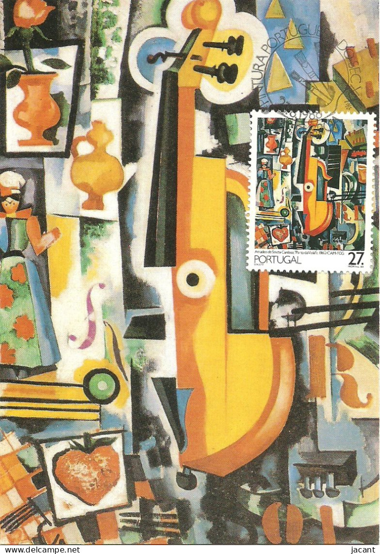 30931 - Carte Maximum - Portugal - Pintura Sec.XX Amadeo Sousa Cardoso - Parto Da Viola 1916 - Pintor Painter Peintre - Maximumkaarten