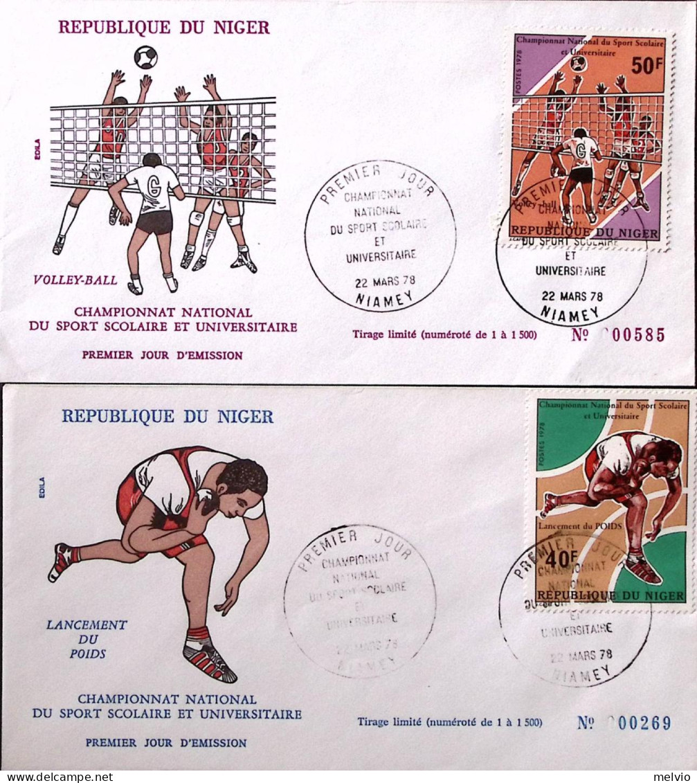 1978-Niger Campionato Nazionale Sport Scolastici Serie Cpl. (415/8) Su 4 Fdc - Niger (1960-...)