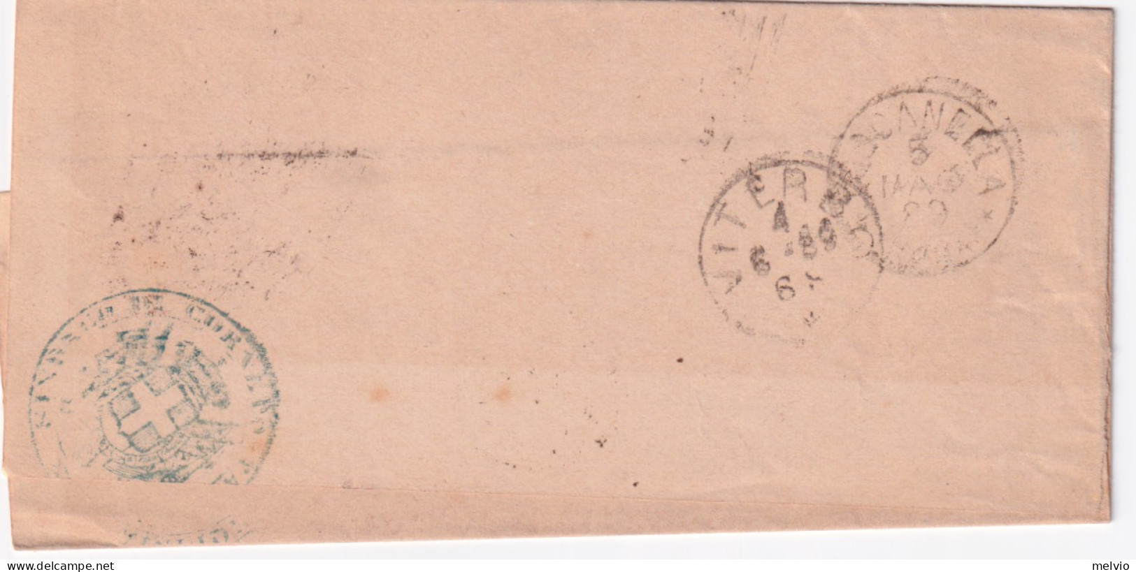 1889-CORNETO TARQUINIA C1+sbarre (3.5) Su Soprascritta Affrancata C.10 - Storia Postale