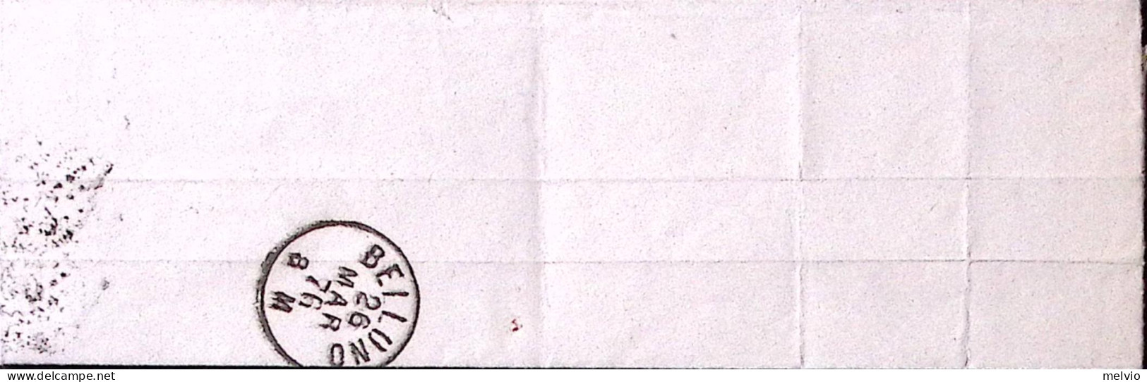 1876-(F=on Piece) LOZZO Di CADORE C1+punti (25.3) Su Largo Frammento Affr. C.10 - Marcophilie