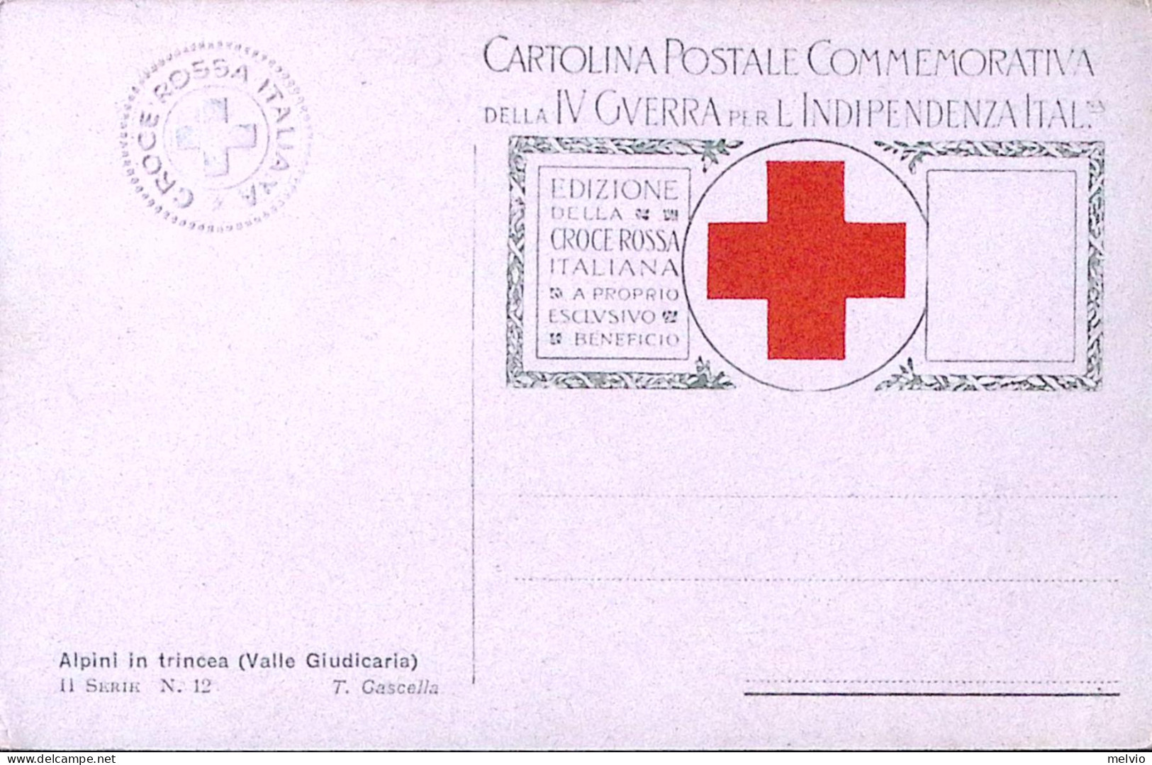 1916-T. CASCELLA, Alpini In Trincea, Ed. Croce Rossa, 2 Serie N. 12, Nuova - Croix-Rouge