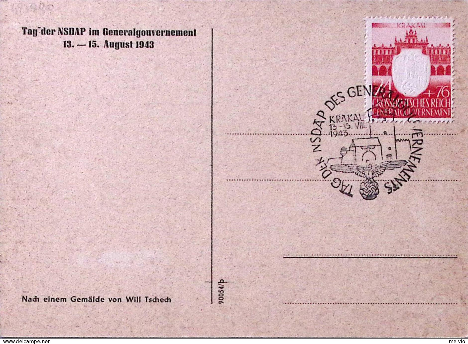1943-Germania SCEGLI IL FRONTE! Giornate NSDAP , Annullo Speciale Cracovia (15.8 - Lettres & Documents