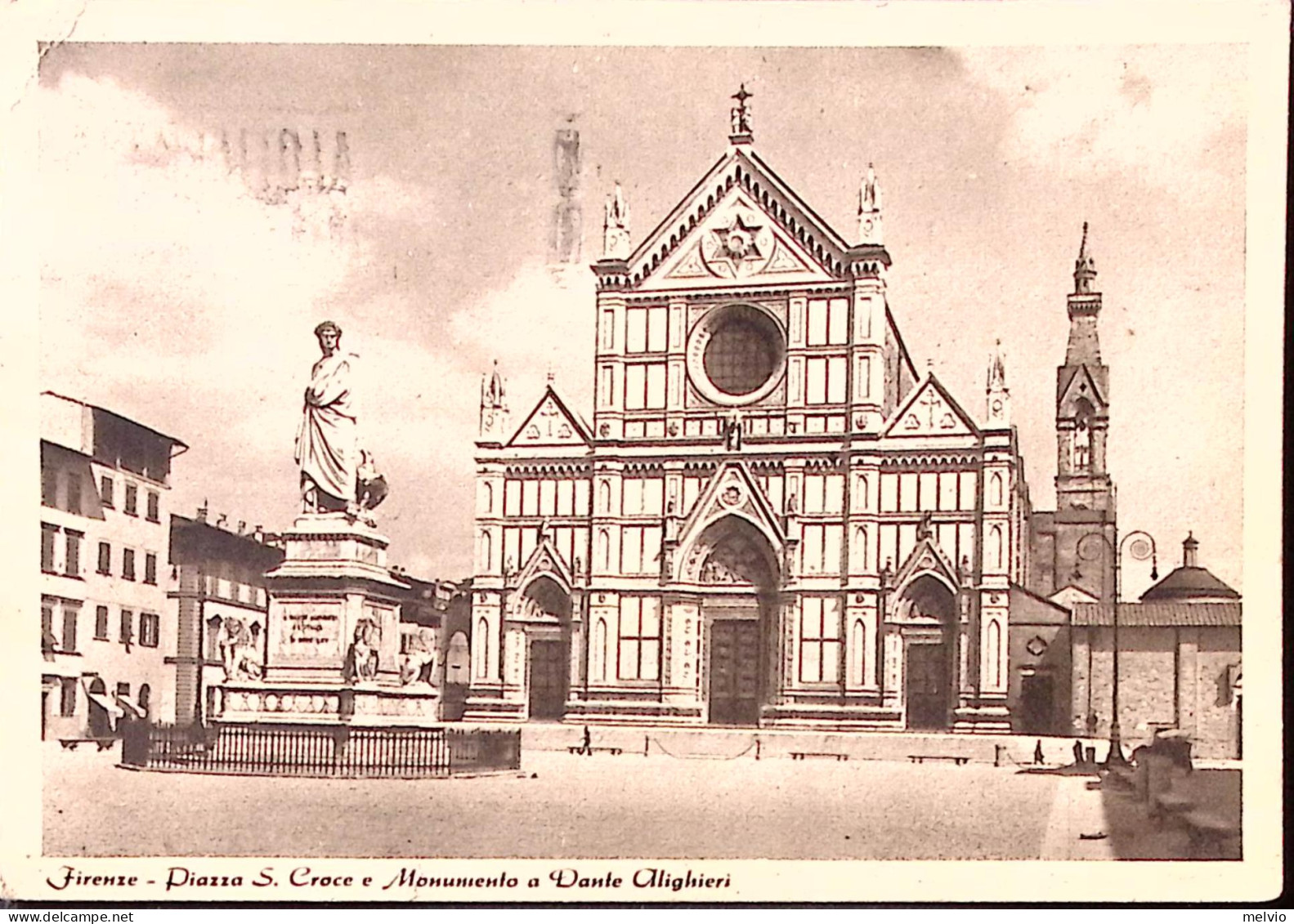 1943-FIRENZE P.zza Santa Croce E Monumento A Dante Alighieri, Viaggiata (9.8) - Firenze (Florence)