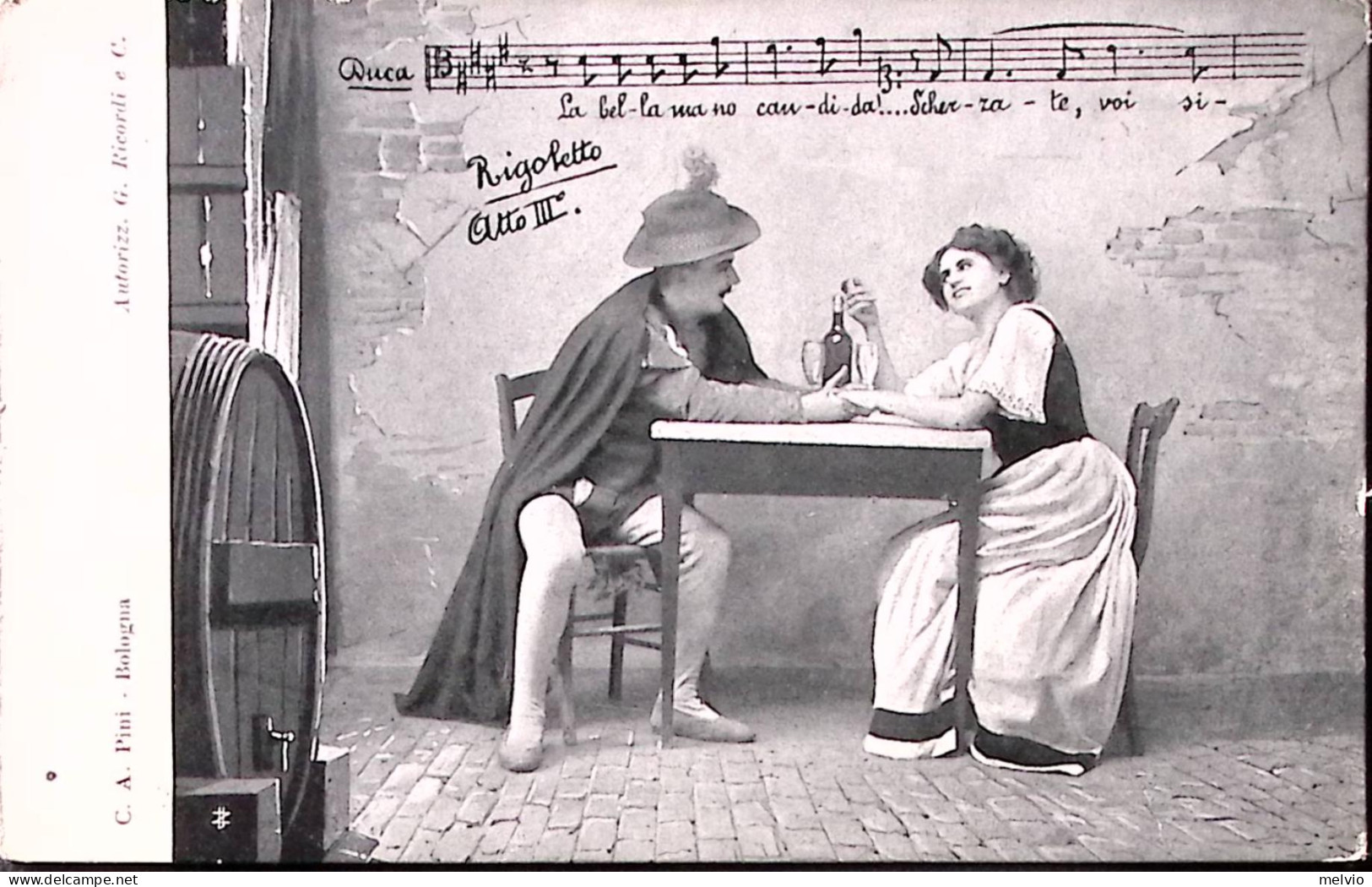 1910circa-RIGOLETTO Atto III^, Ed C.A. Pini Bologna, Autorizzazione G. Ricordi,  - Musique