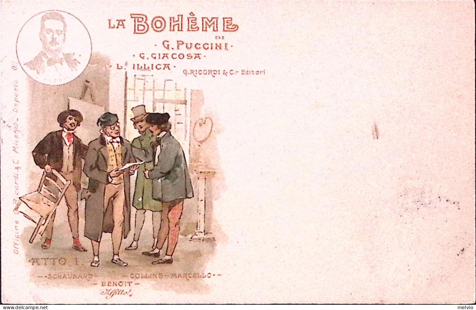 1906-La Boheme, Atto I, Ed Ricordi, Viaggiata Trieste (11.12) - Musique