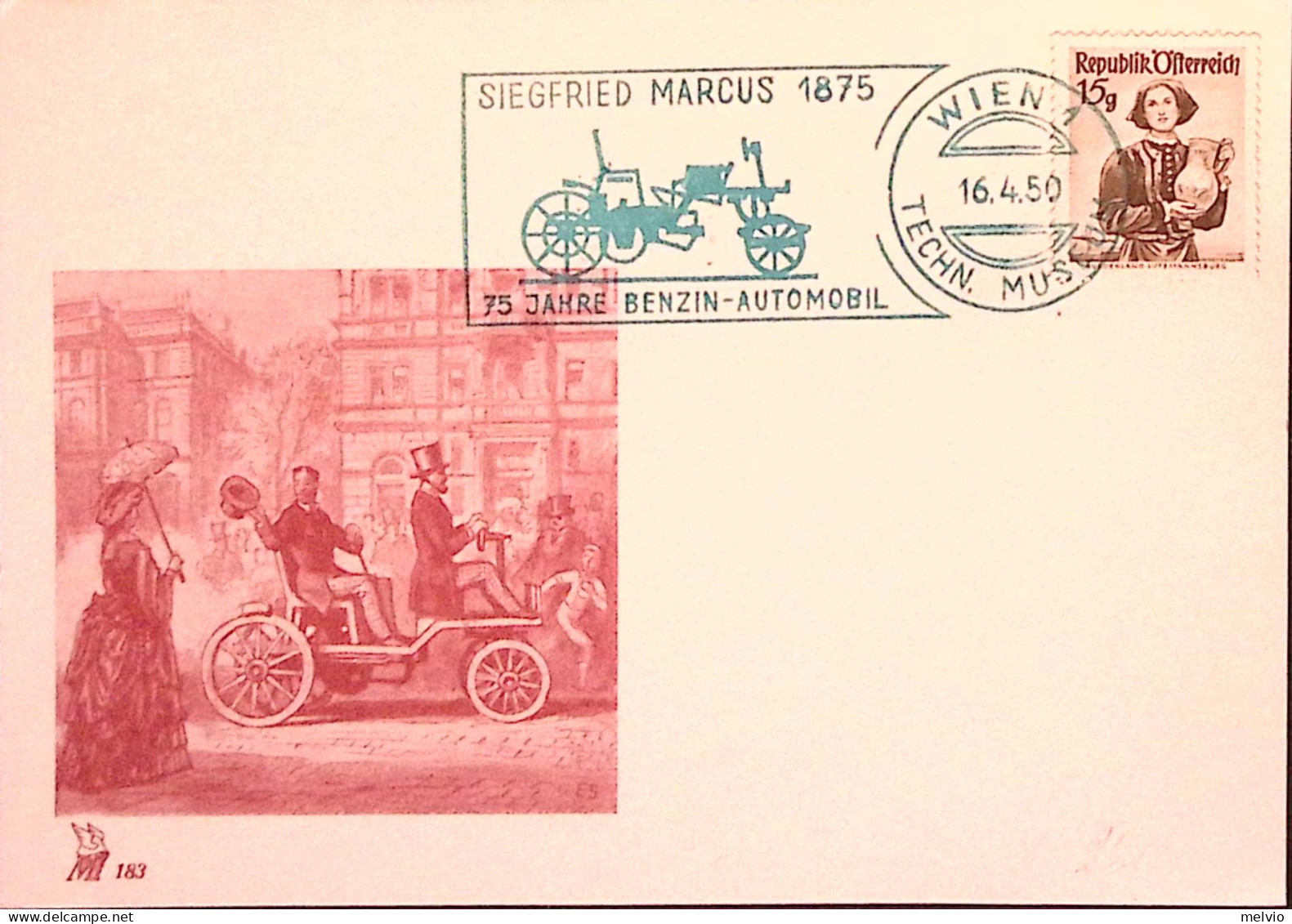 1950-AUSTRIA 75^ Ann. Auto A Benzina/Vienna (16.4) Annullo Speciale Su Cartolina - Autres & Non Classés