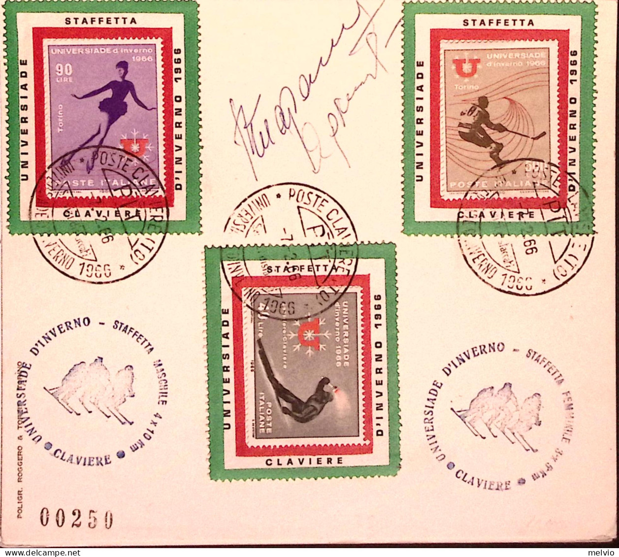 1966-UNIVERSIADI INVERNALI/STAFFETTA MASCHILE/CLAVIERE (7.2) Annullo Speciale, S - Other & Unclassified