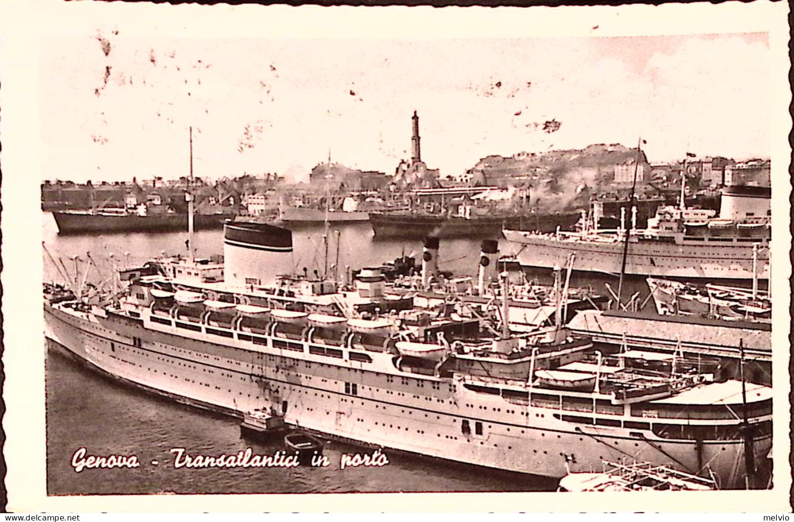 1960-GENOVA Transatlantici In Porto Viaggiata - Genova (Genua)