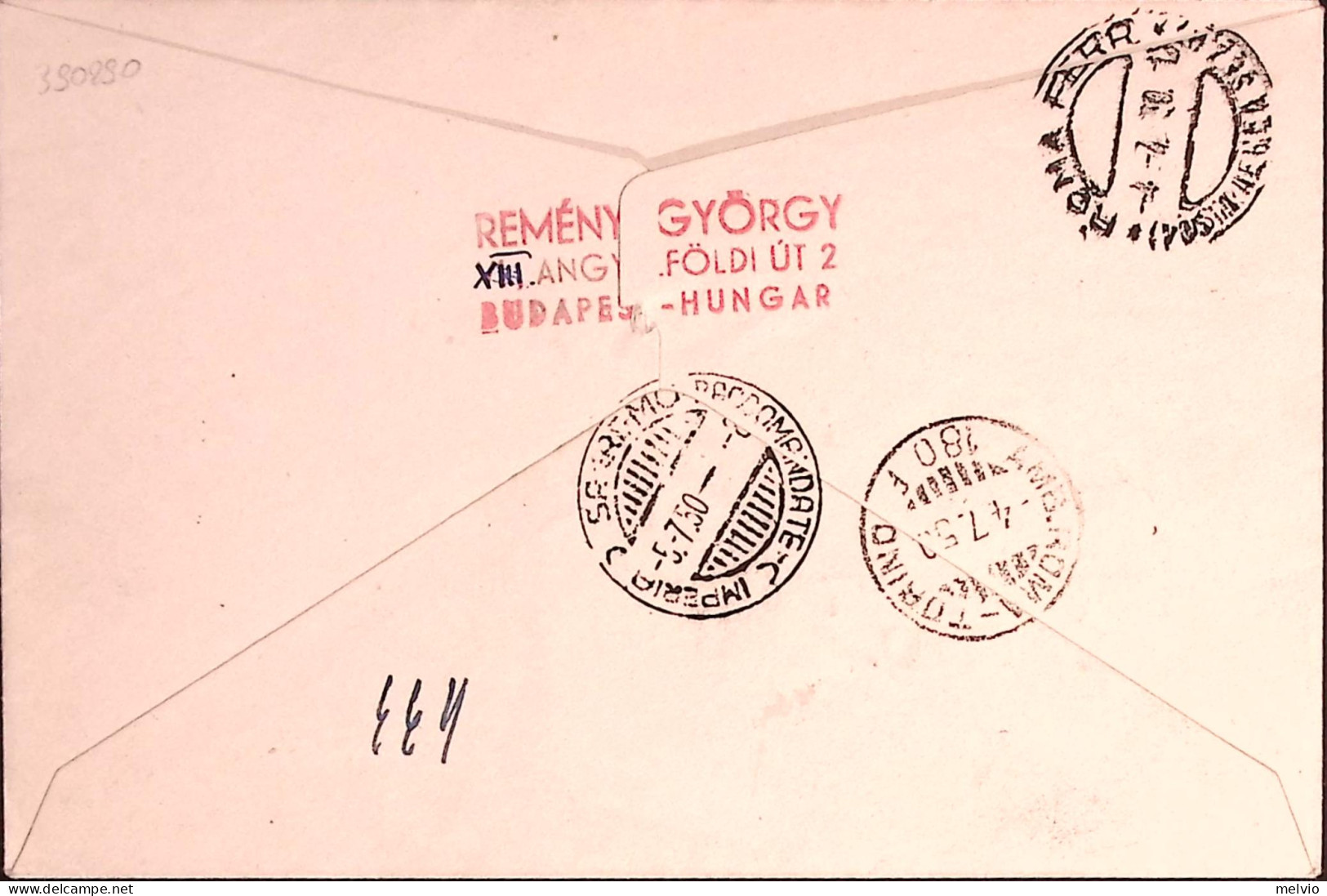 1950-Ungheria 150 Anniversario U.P.U. Su Fdc Raccomandata Per Italia - FDC