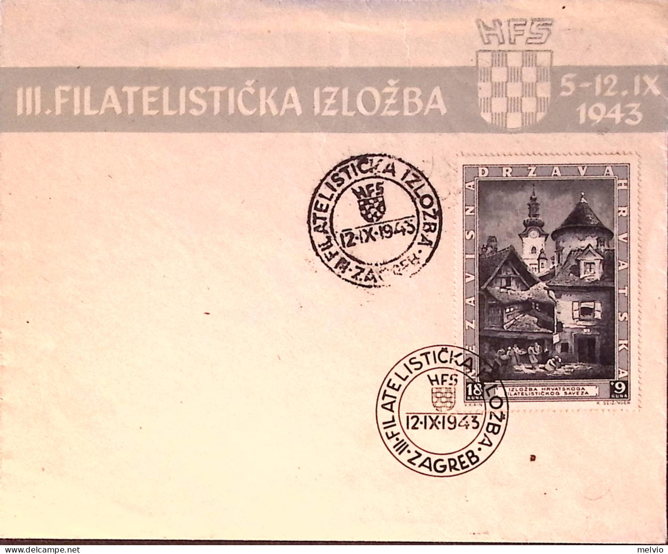 1943-Croazia Esposizione Filatelica Zagabria Su Fdc - Croatie