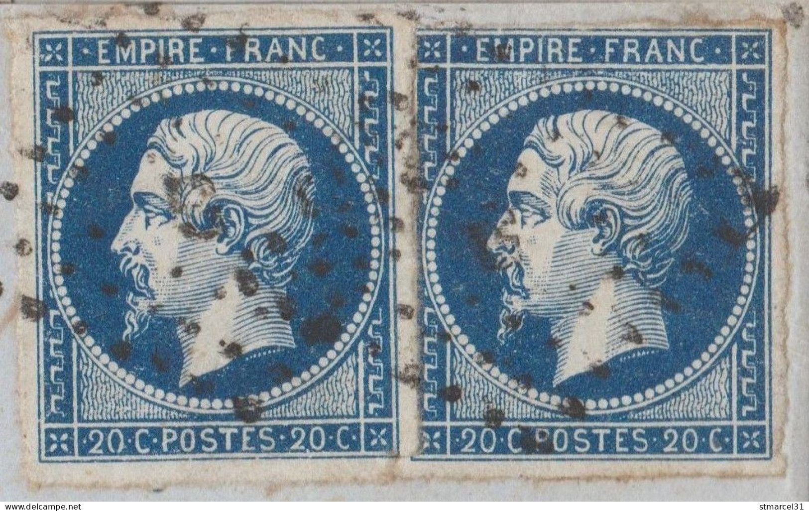 SERIE "POSTFS" LUXE Case 85 Sur BLEU FONCE N°14Ah + NORMAL Luxe - 1853-1860 Napoléon III