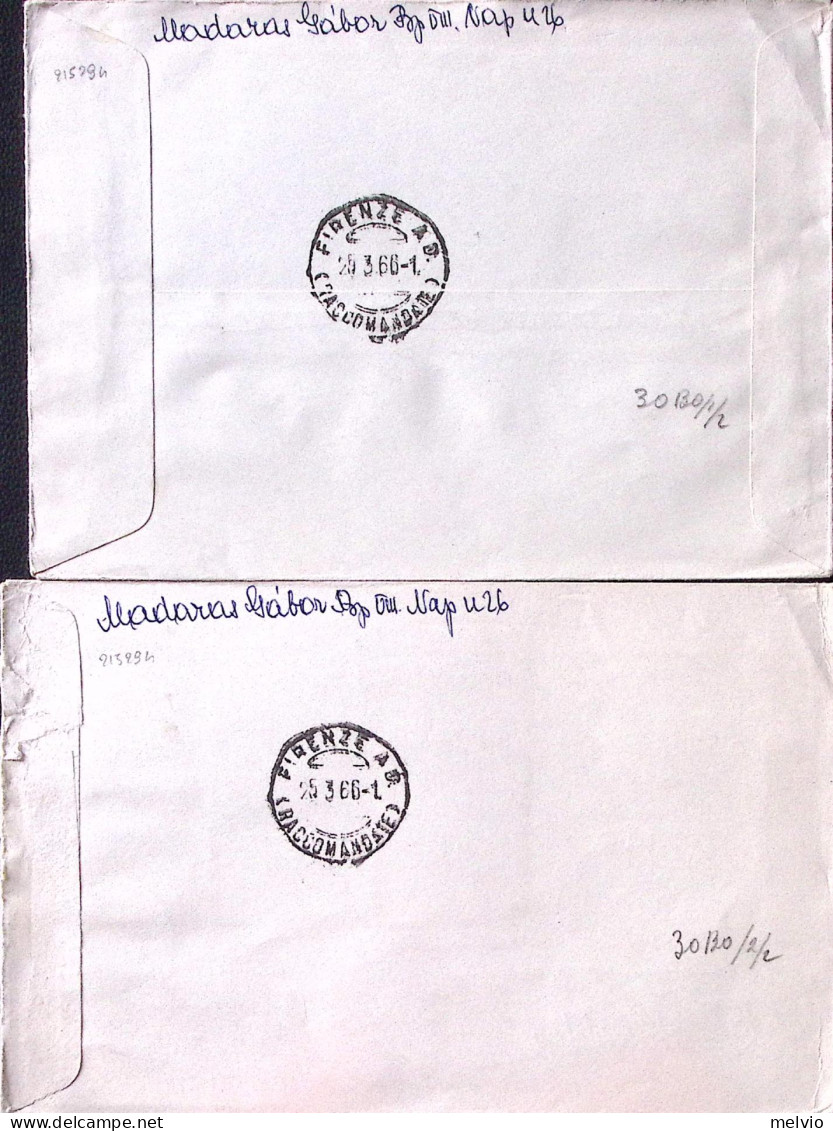 1966-Ungheria Protezione Natura Serie Cpl. (1801/6) Due Fdc Raccomandate Per Ita - FDC
