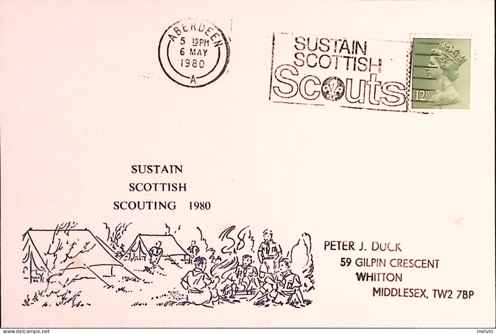 1980-Gran Bretagna Campo Scouts Scozzesi/Aberdeen (6.5) Annullo Speciale Su Cart - Andere & Zonder Classificatie