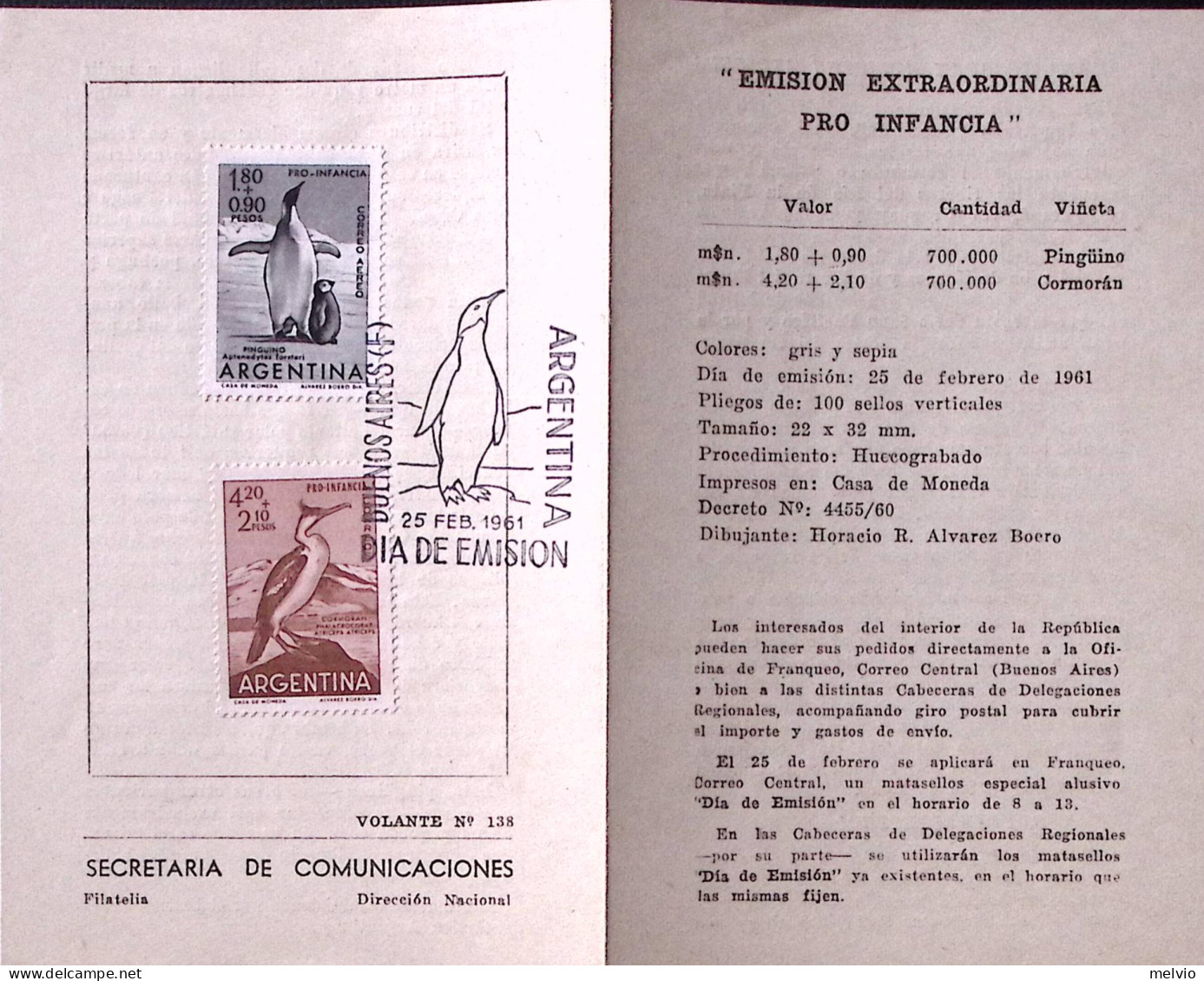 1961-Argentina Pro Infanzia'61 Serie Cpl. (636+PA 82) Fdc - FDC