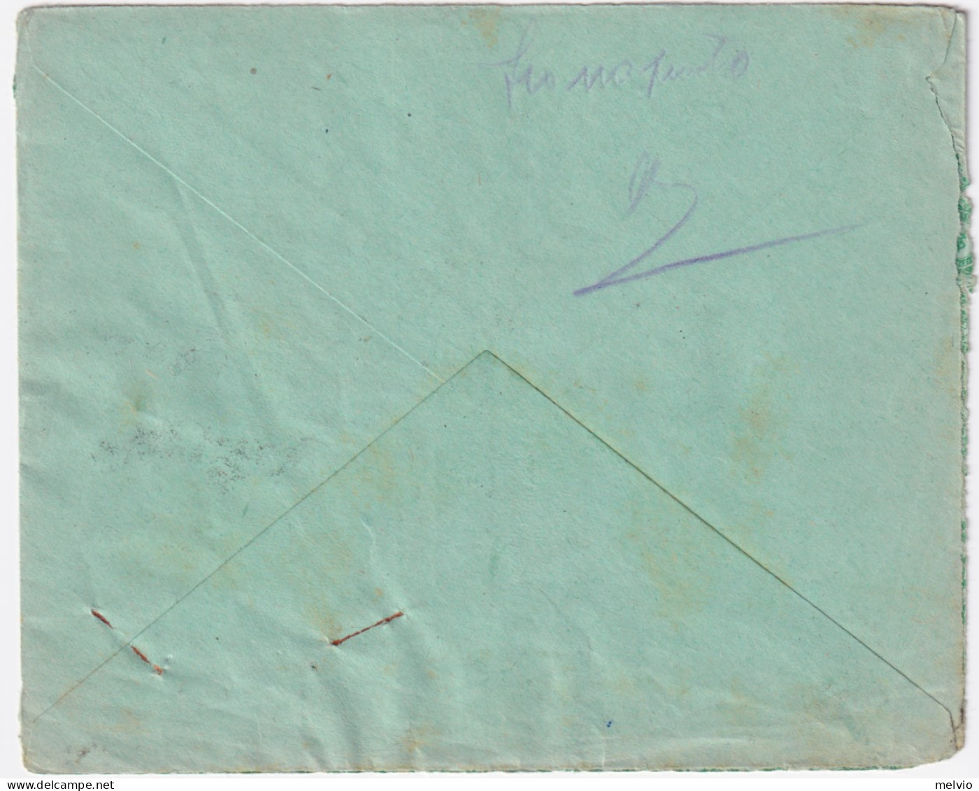 1945-Imperiale Senza Filigrana Strisce Di Quattro C.15 E C.35 (526/7) Su Busta M - Marcophilie
