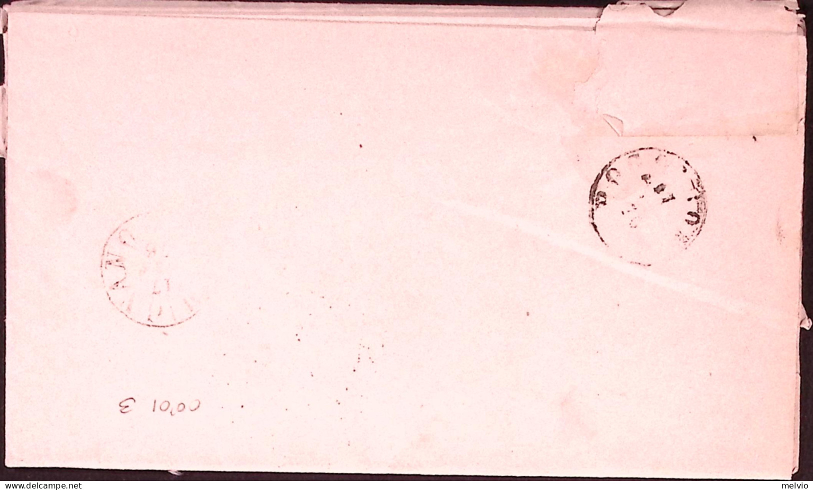 1876-CERTALDO C1 + Punti (17.1) Su Piego Affrancato Coppia Effigie C.5 - Marcophilie