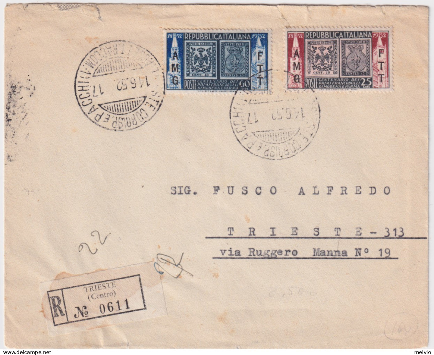 1952-AMG-FTT FF.AA. Su Fdc - Marcophilie