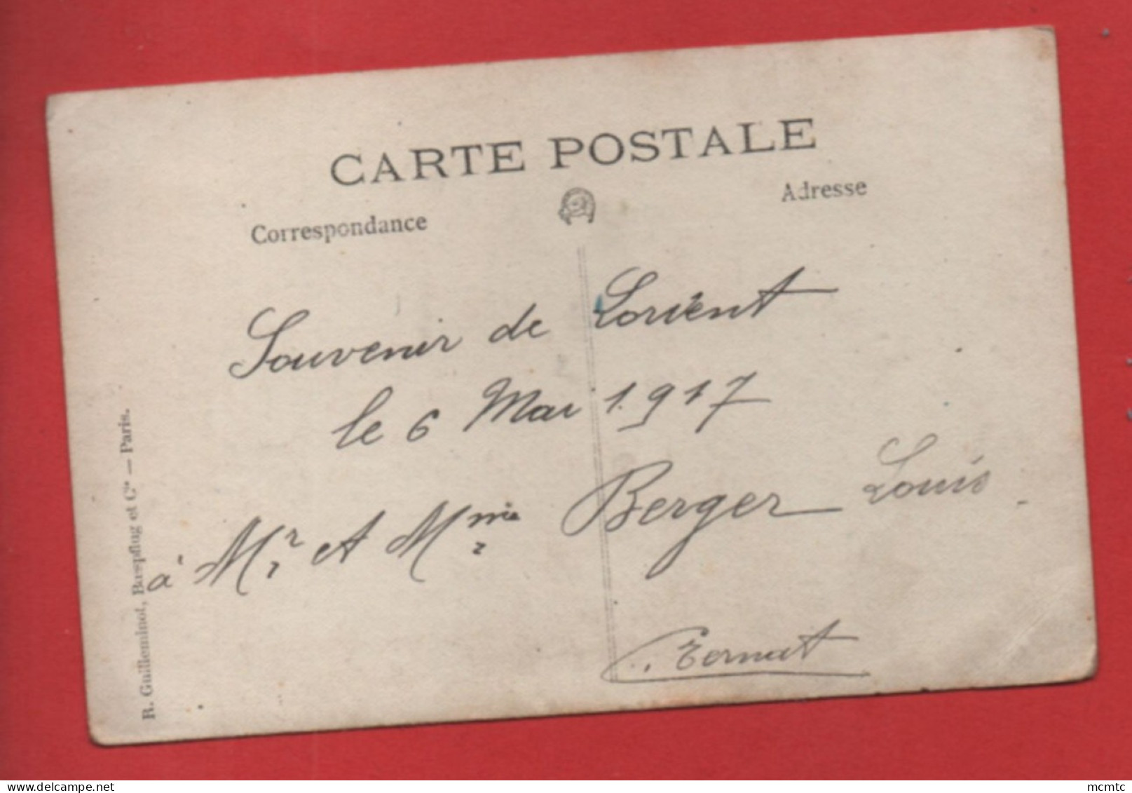 Carte Photo Militaire - Correspondance : Souvenir De Lorient Le 6 Mai 1917 - Lorient