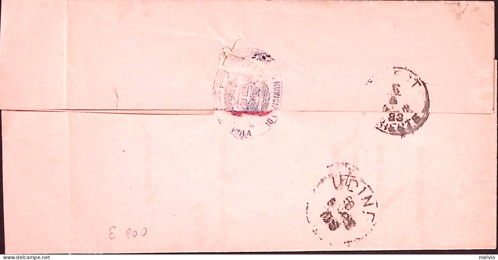 1883-POLA (1.5.83) Su Piego Affrancata K.10 Scritta A Stampa Ex Offo. Esente Dal - Autres & Non Classés