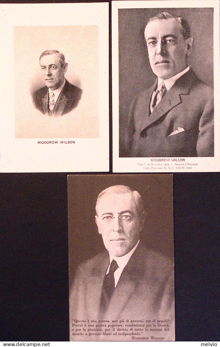 1918circa-WOODROW WILSON Tre Cartoline Con Ritratti Differenti, Nuove - Autres & Non Classés
