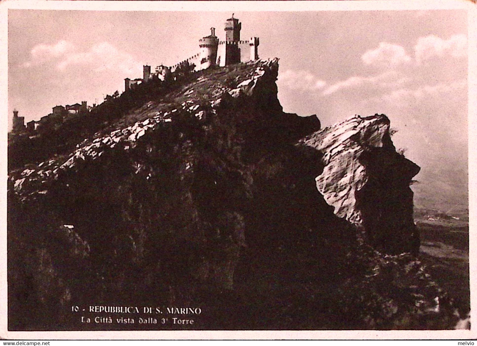 1948-SAN MARINO EUROPA STEMMA Sopr. Lire 6/4 (310) Isolato Su Cartolina Illustra - Brieven En Documenten