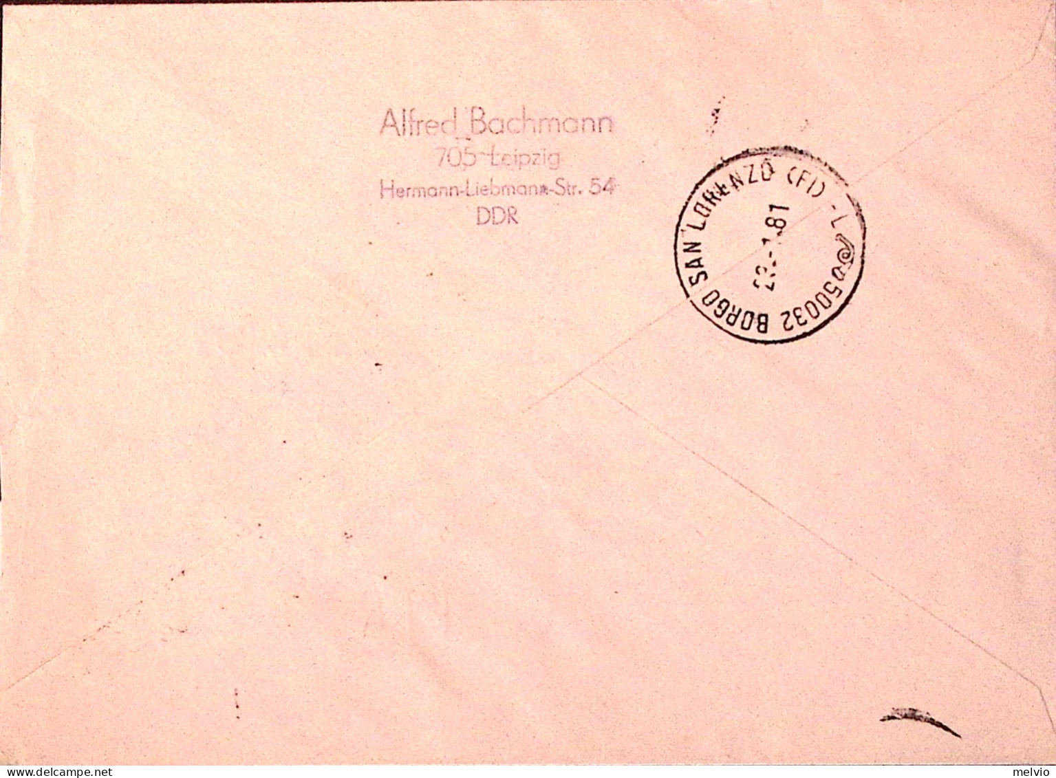 1980-GERMANIA DDR . Espos. Filat. Aeronautica (Fg.59) Su Busta Per Italia - Brieven En Documenten