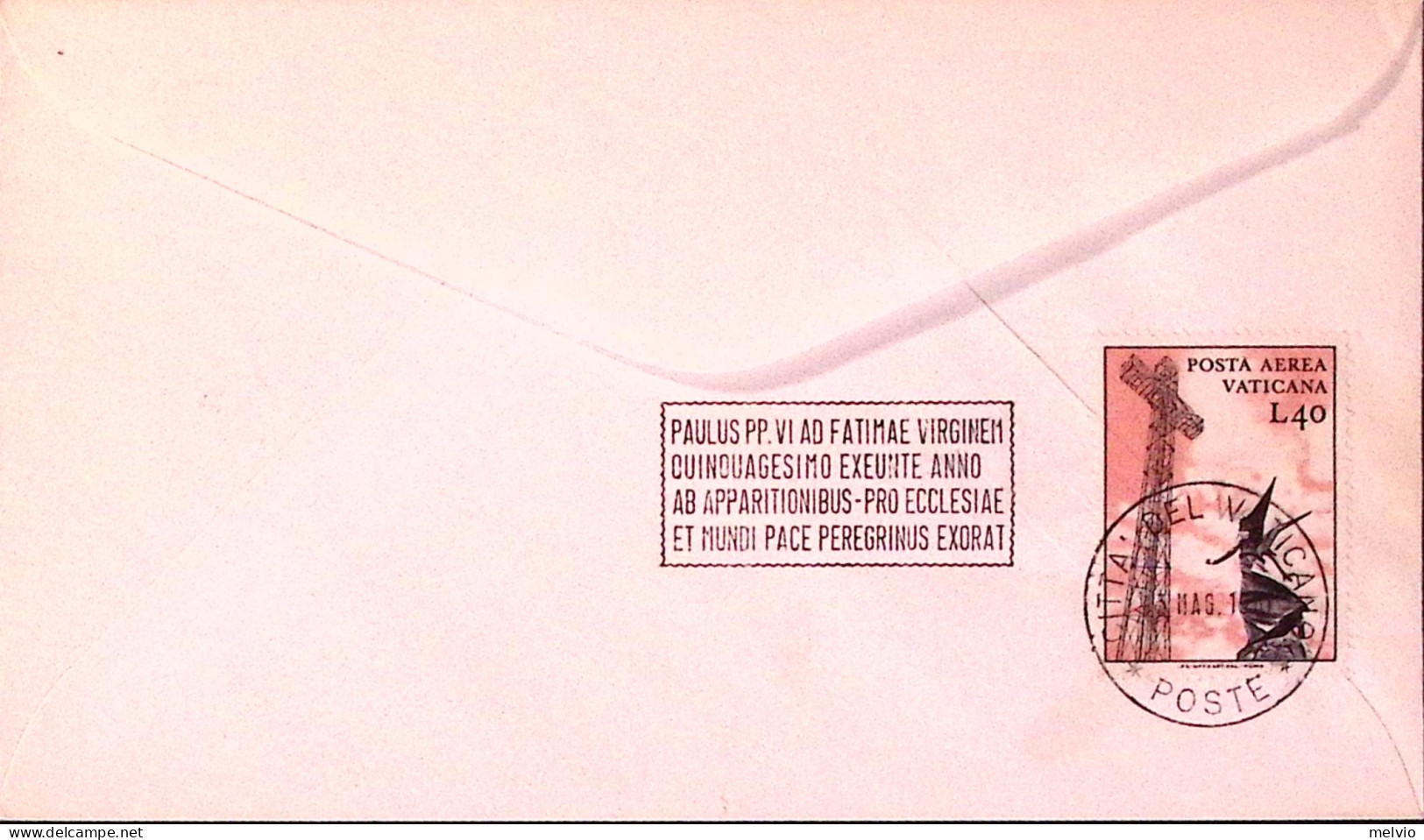 1967-PORTOGALLO Visita Paolo VI Ann. Spec. Con Al Verso Bollo Del Vaticano - Poststempel (Marcophilie)
