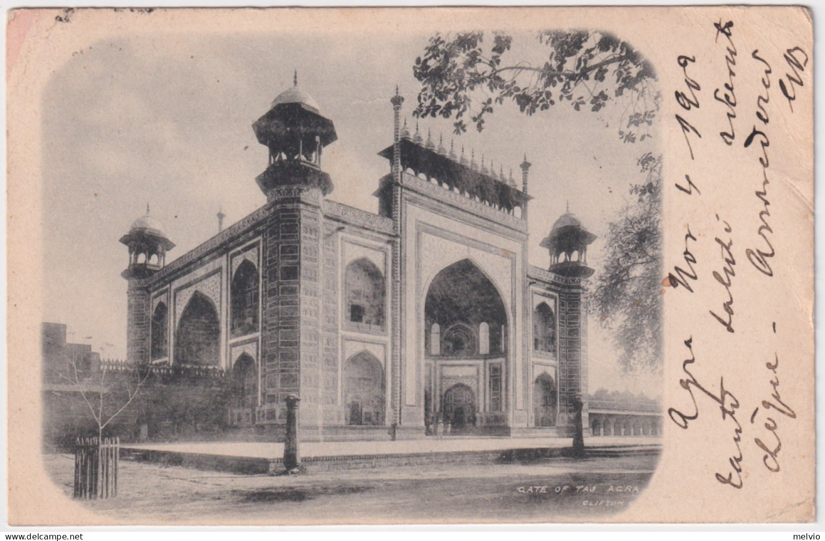 1902-India Cartolina Di Agra Diretta A Genova Con Bollo Sea Post Office - Inde