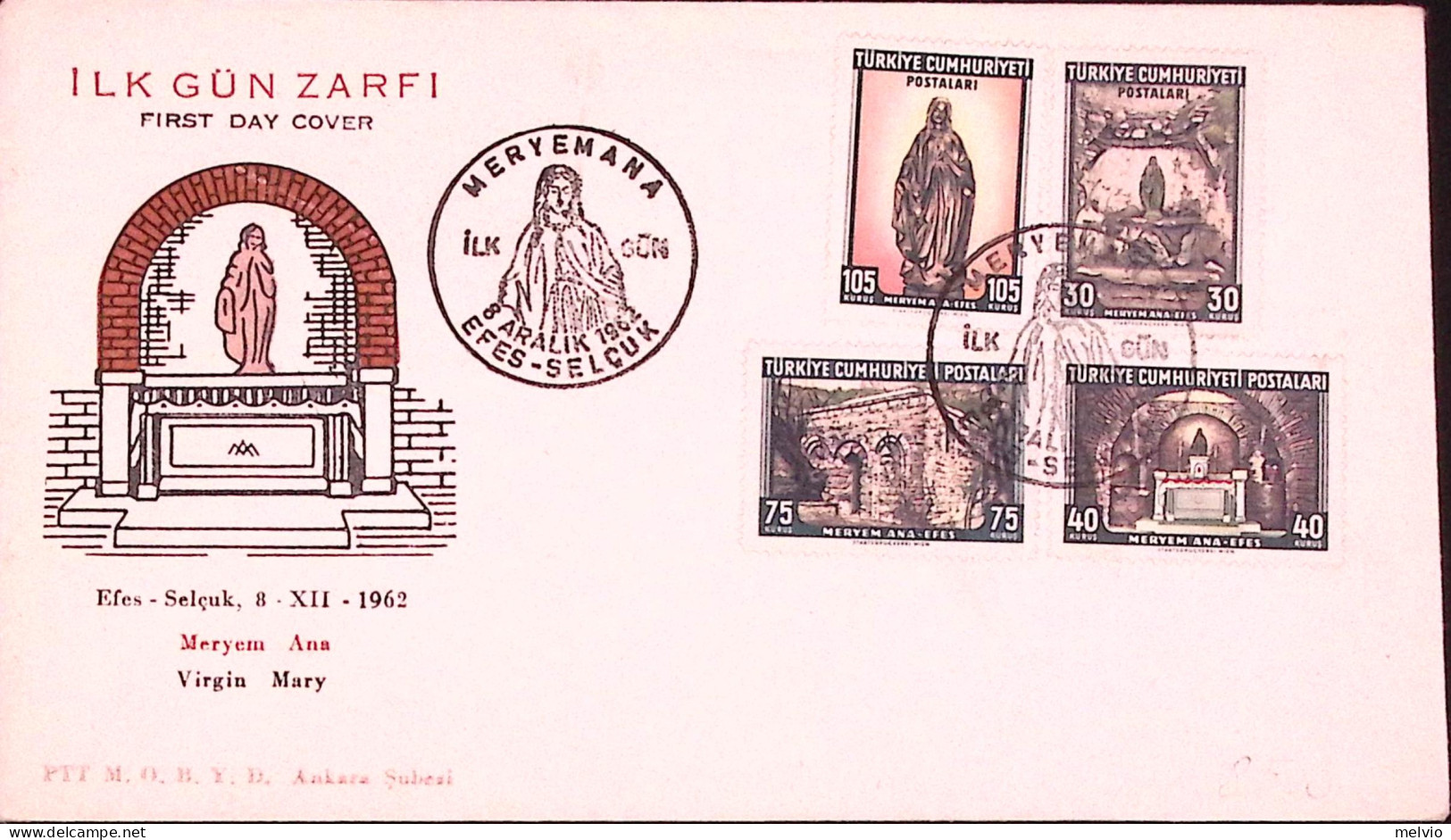 1962-TURCHIA Casa Della Vergine A Efeso Serie Cpl. (1630/3) Fdc - Autres & Non Classés