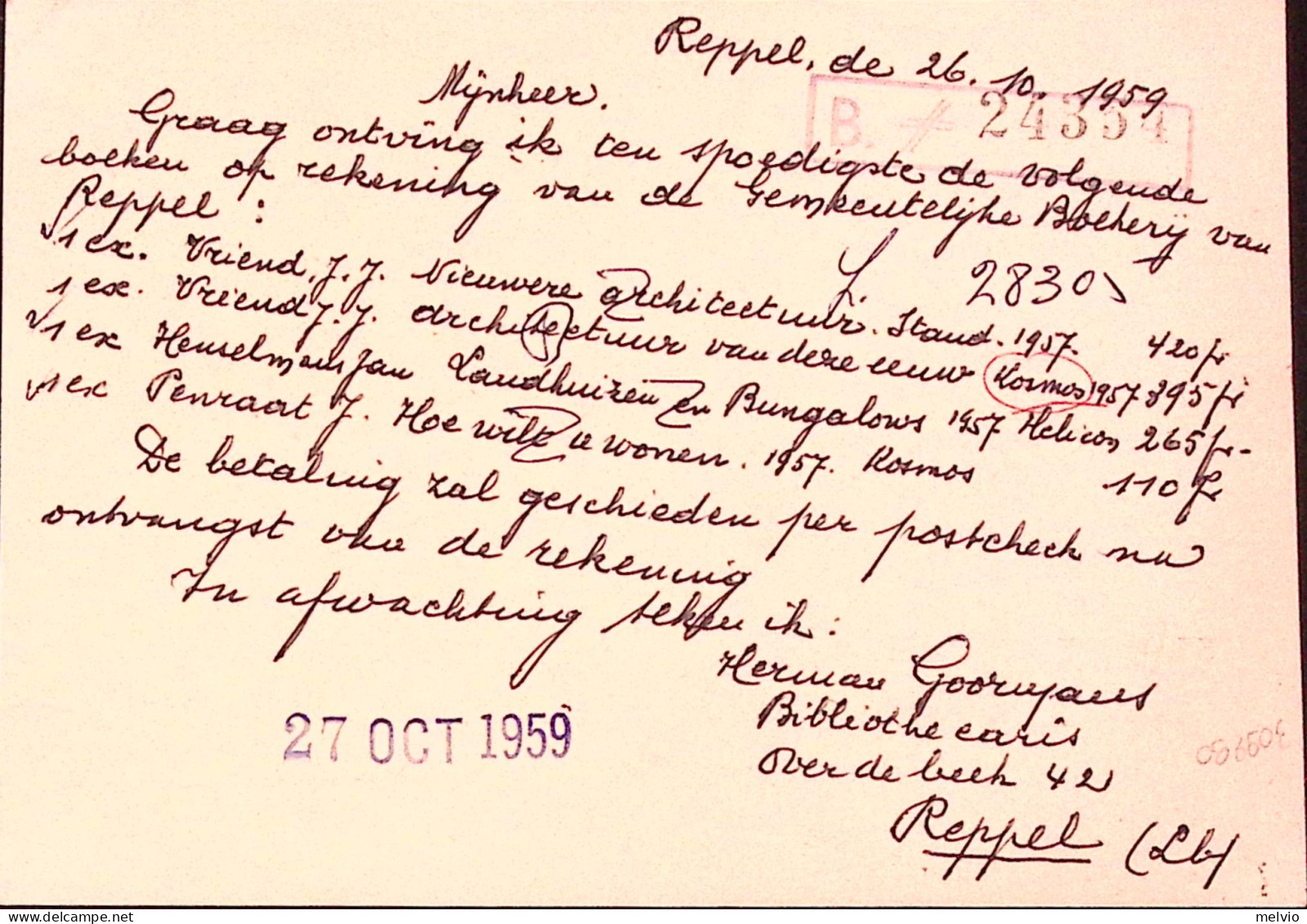 1959-Belgio Cartolina Postale F. 1,50 Pubblicitaria Camiceria Tadera Viaggiata - Autres & Non Classés