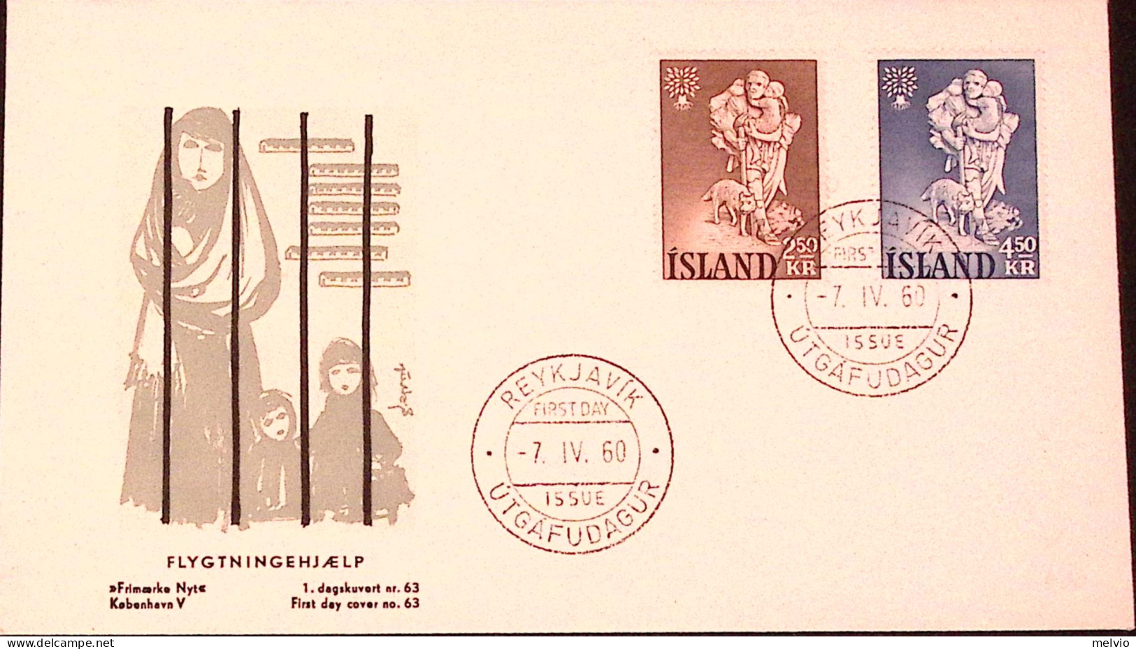 1960-ISLANDA Anno Mond. Rifugiato Serie Cpl. Fdc - FDC