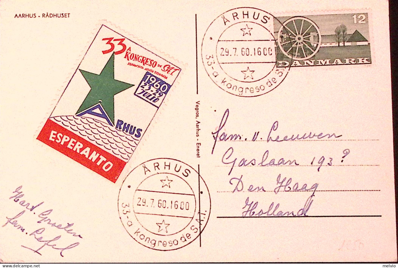 1960-Danimarca 33 ^Congresso Del S.A.T./Arhus Esperanto 29.7) Ann. Spec. - Esperanto