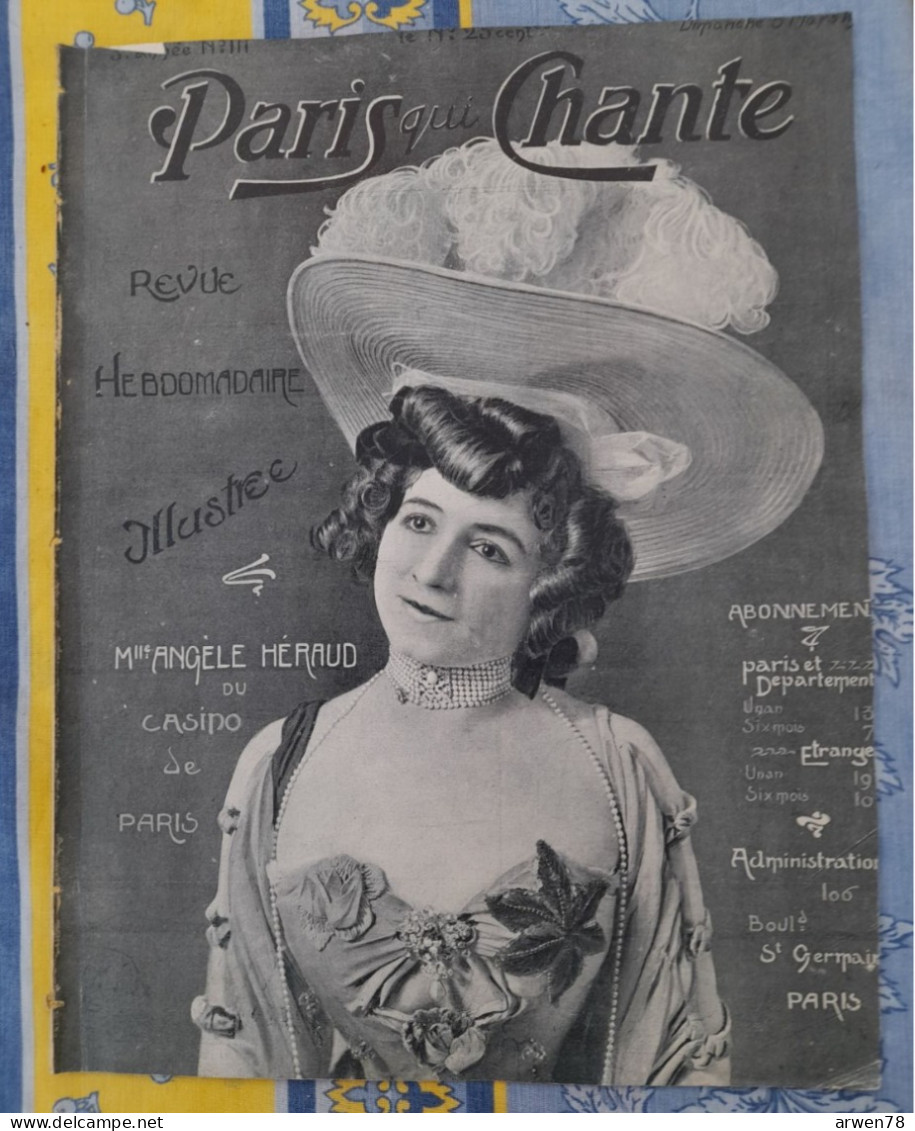 REVUE PARIS QUI CHANTE 1905 N°111 PARTITIONS ANGELE HERAUD DU CASINO DE PARIS - Partitions Musicales Anciennes