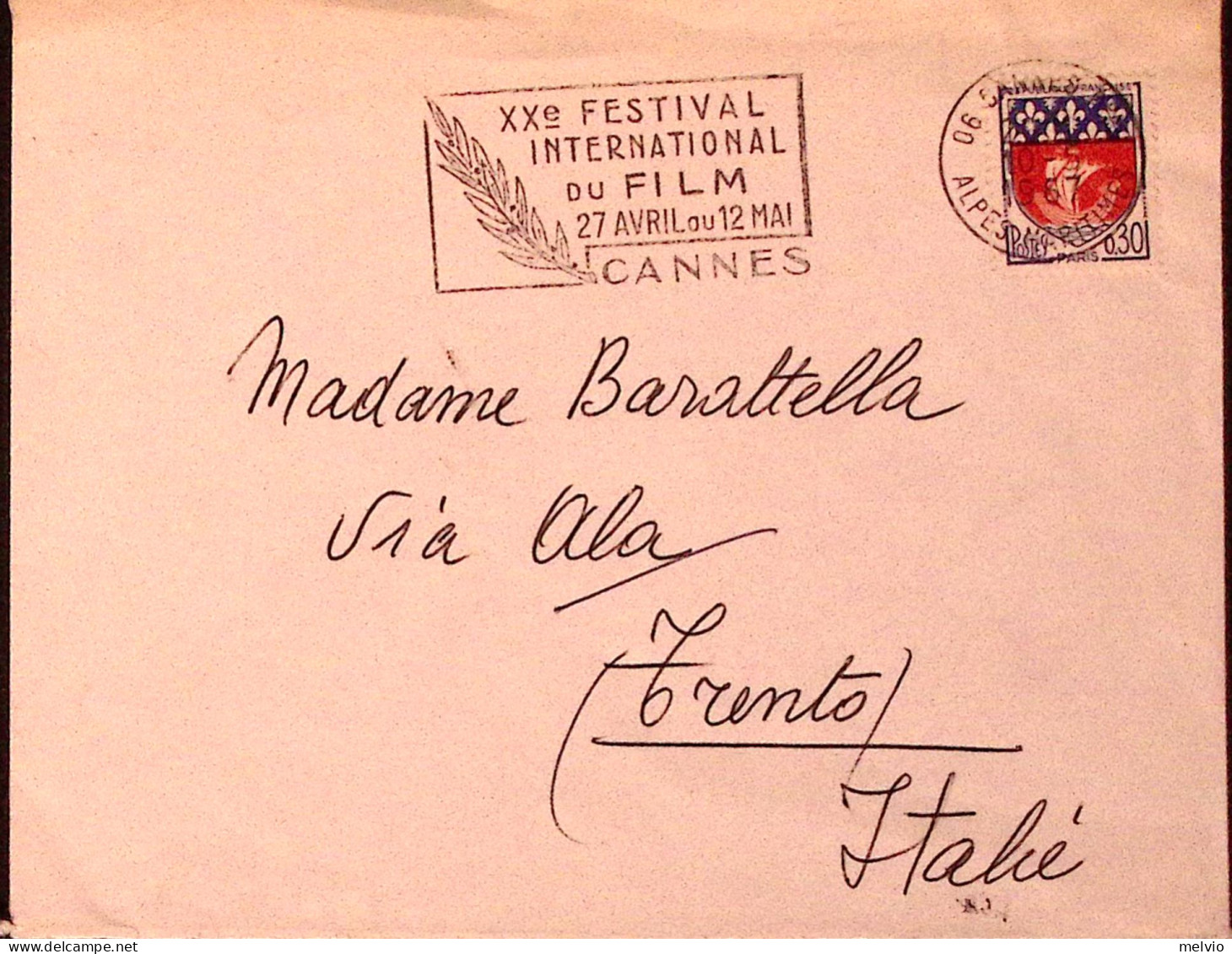 1967-Francia FRANCE XX Salone Intern. Film/Cannes (10.5) Ann. Targhetta - 1862 Napoléon III