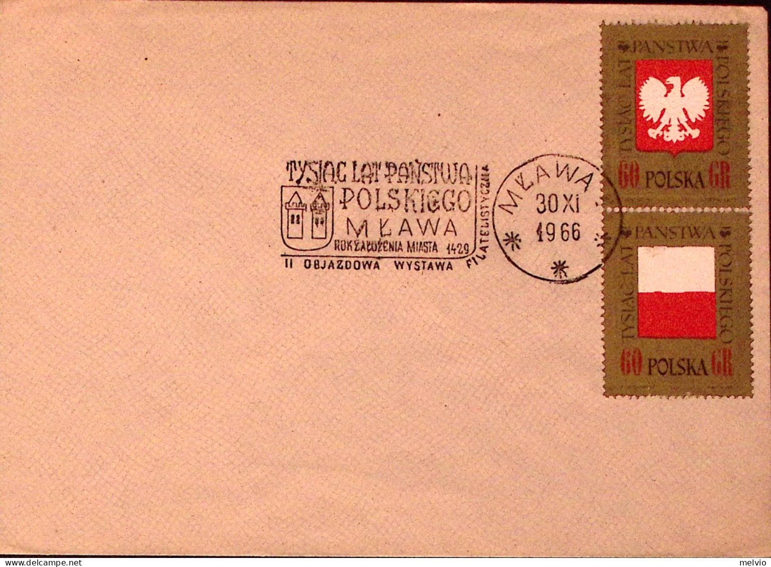1966-POLONIA POLSKA 1000 Ann. Stato Gr.60+60 (1539/0) Fdc Su Busta - FDC