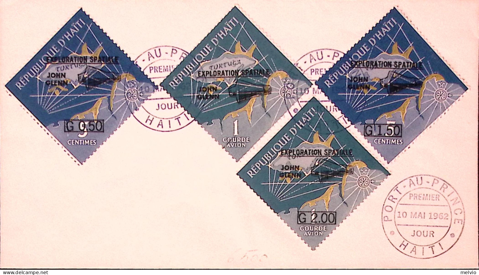 1962-HAITI Esplorazione Spaziale Col. Glenn Serie Cpl. (476/7+PA 239/0) Su Fdc - Haïti