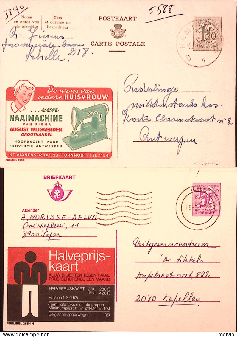 1961-Belgio 4 CP Con Tassello Pubblicitario Differenti Viaggiate - Other & Unclassified