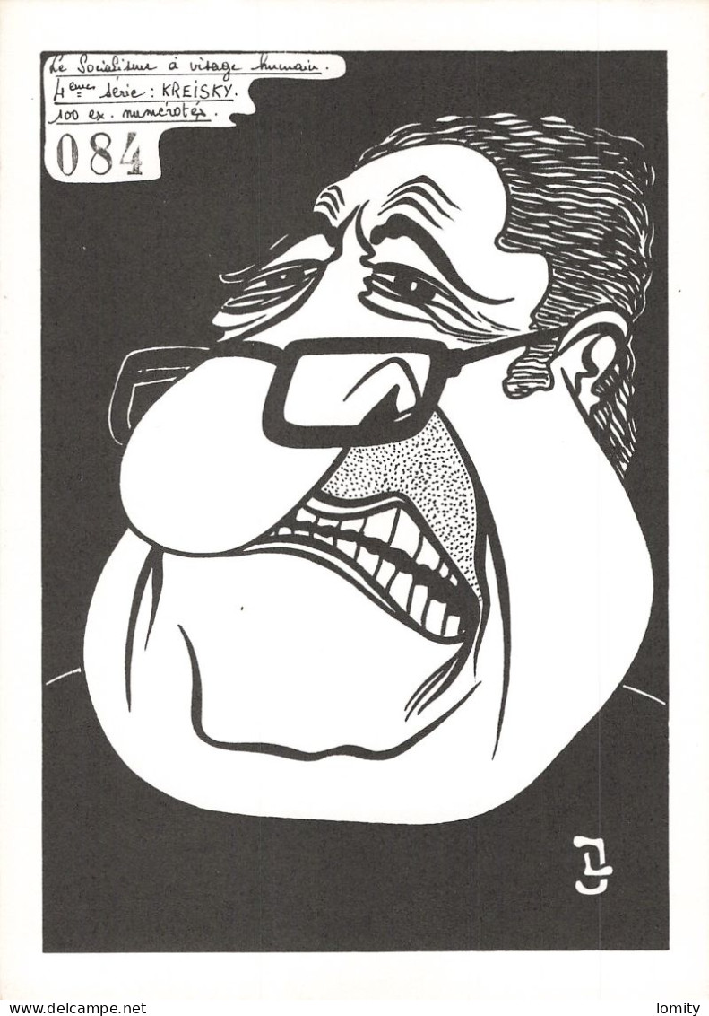 Politique Caricature Kreisky Le Socialisme à Visage Humain Illustration Lardie Illustrateur - Satiriques