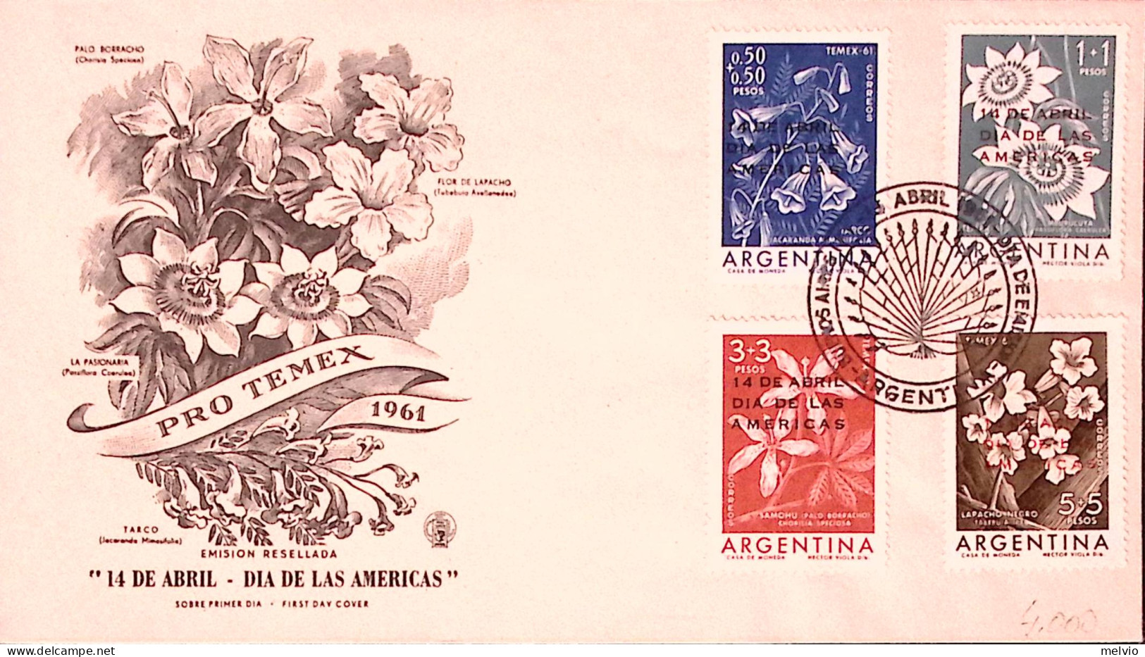 1961-Argentina Giornata Americani Serie Cpl. (639/2) Su Fdc - FDC