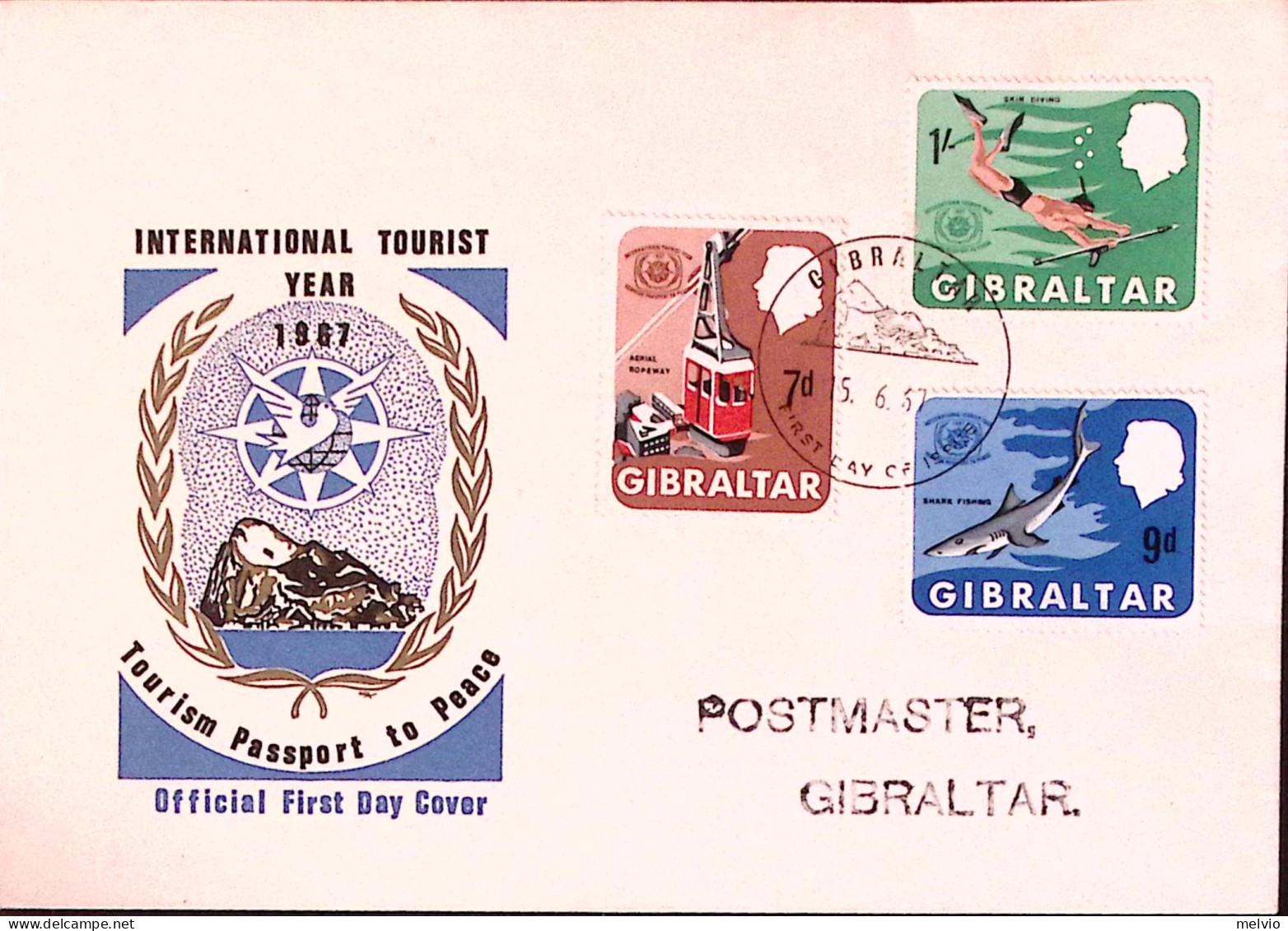 1967-GIBILTERRA GIBRALTAR Anno Turismo Serie Completa (3092/0) Fdc - Gibraltar