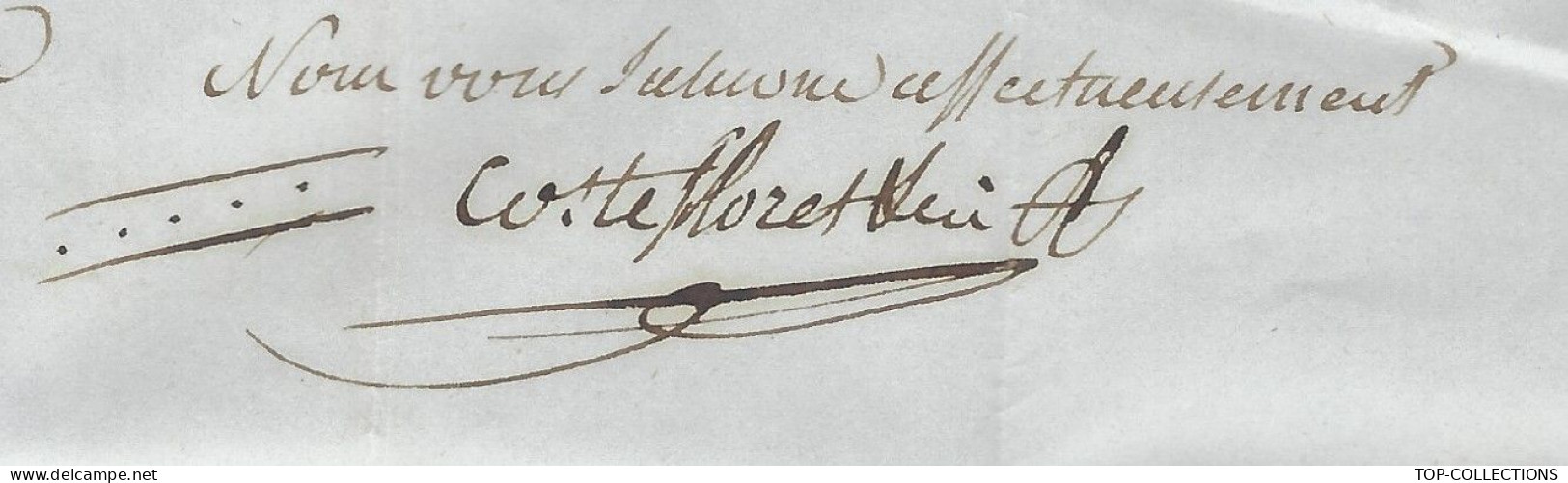 1848 LETTRE Sign. Coste Floret Agde  Sign. FRANC MACONNERIE  Pour Verzanobres Frères Bédarieux V.HISTORIQUE - 1800 – 1899