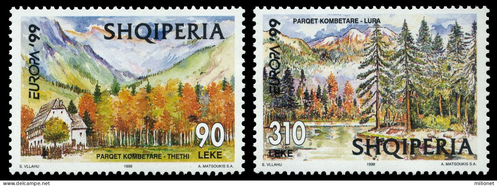 SALE!!! Albania Albanie Albanien 1999 EUROPA CEPT National Reserves & Parks 2 Stamps Set MNH ** - 1999