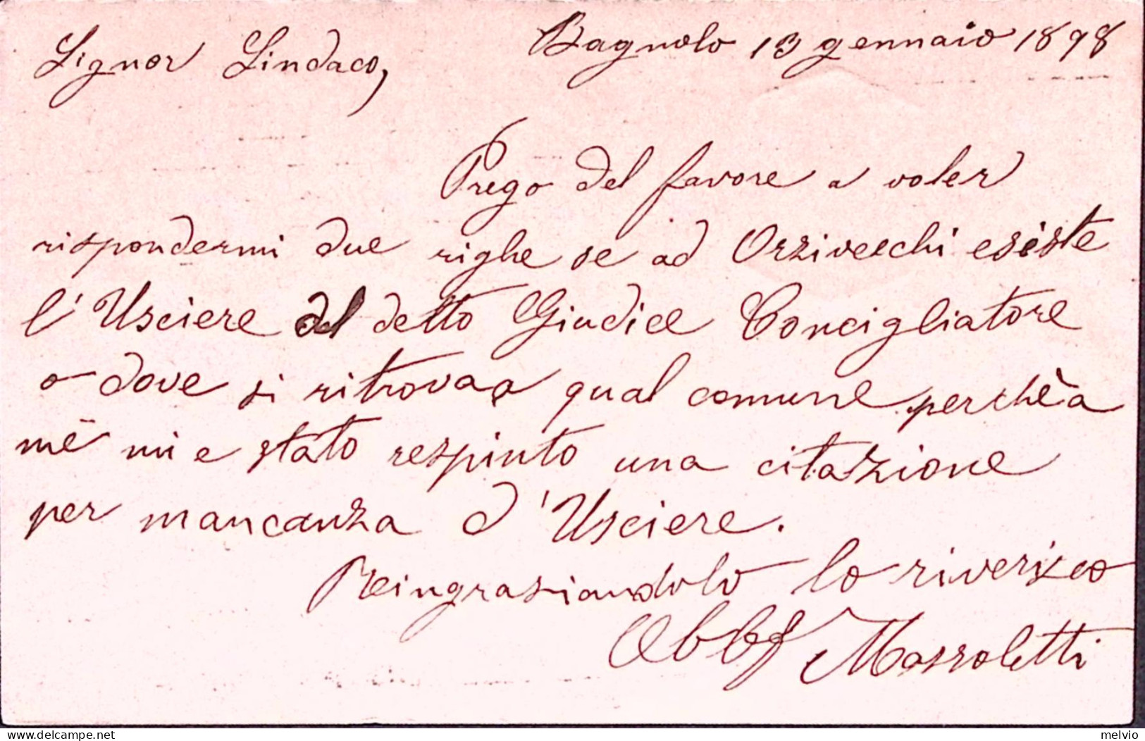 1898-ORZIVECCHI Ottagonale Collettoria (14.1) In Arrivo Su Cartolina Postale RP  - Entiers Postaux