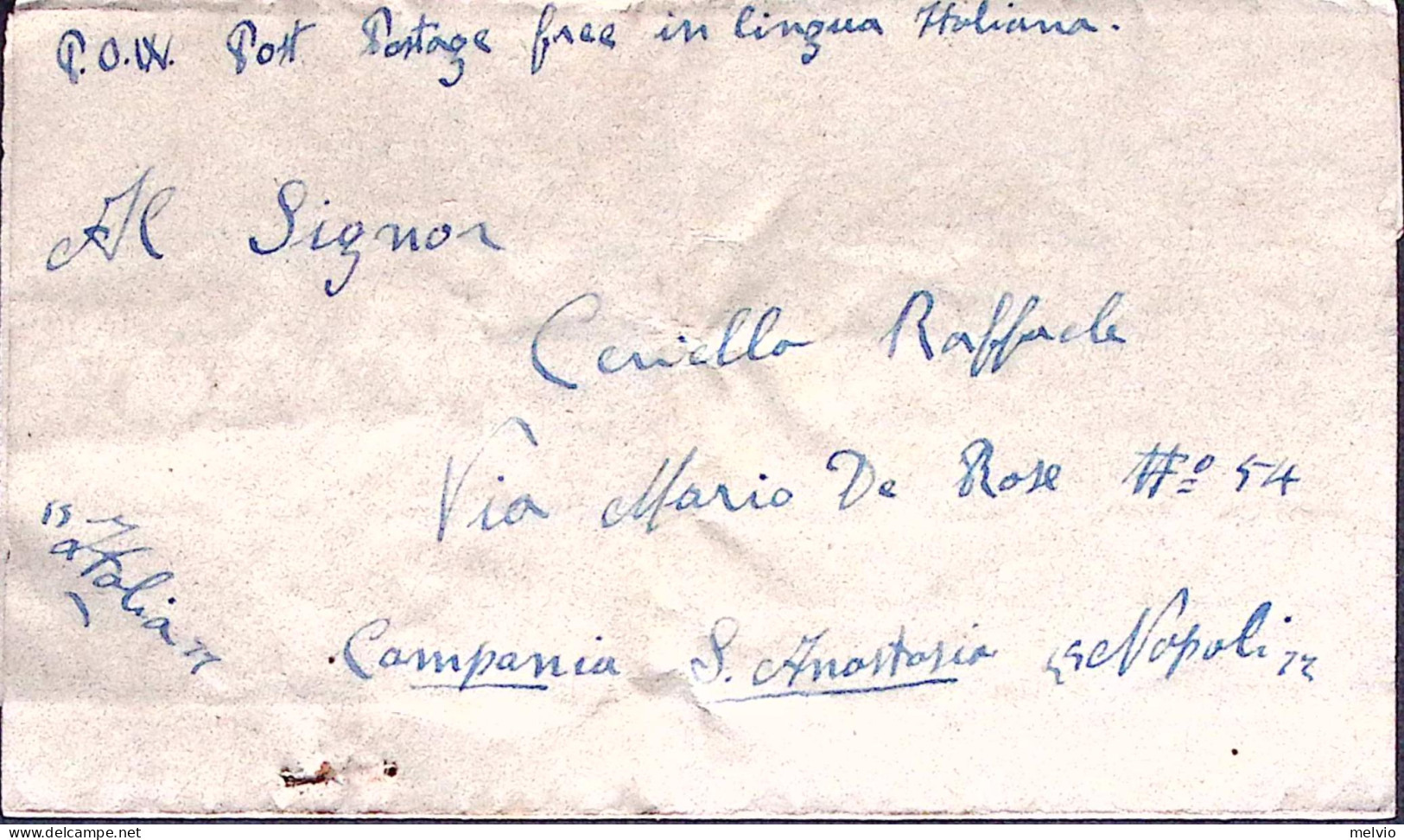 1943-PRIGIONIERI GUERRA In Egitto POW Camp 305 Manoscritto Al Verso Di Biglietto - Marcophilie