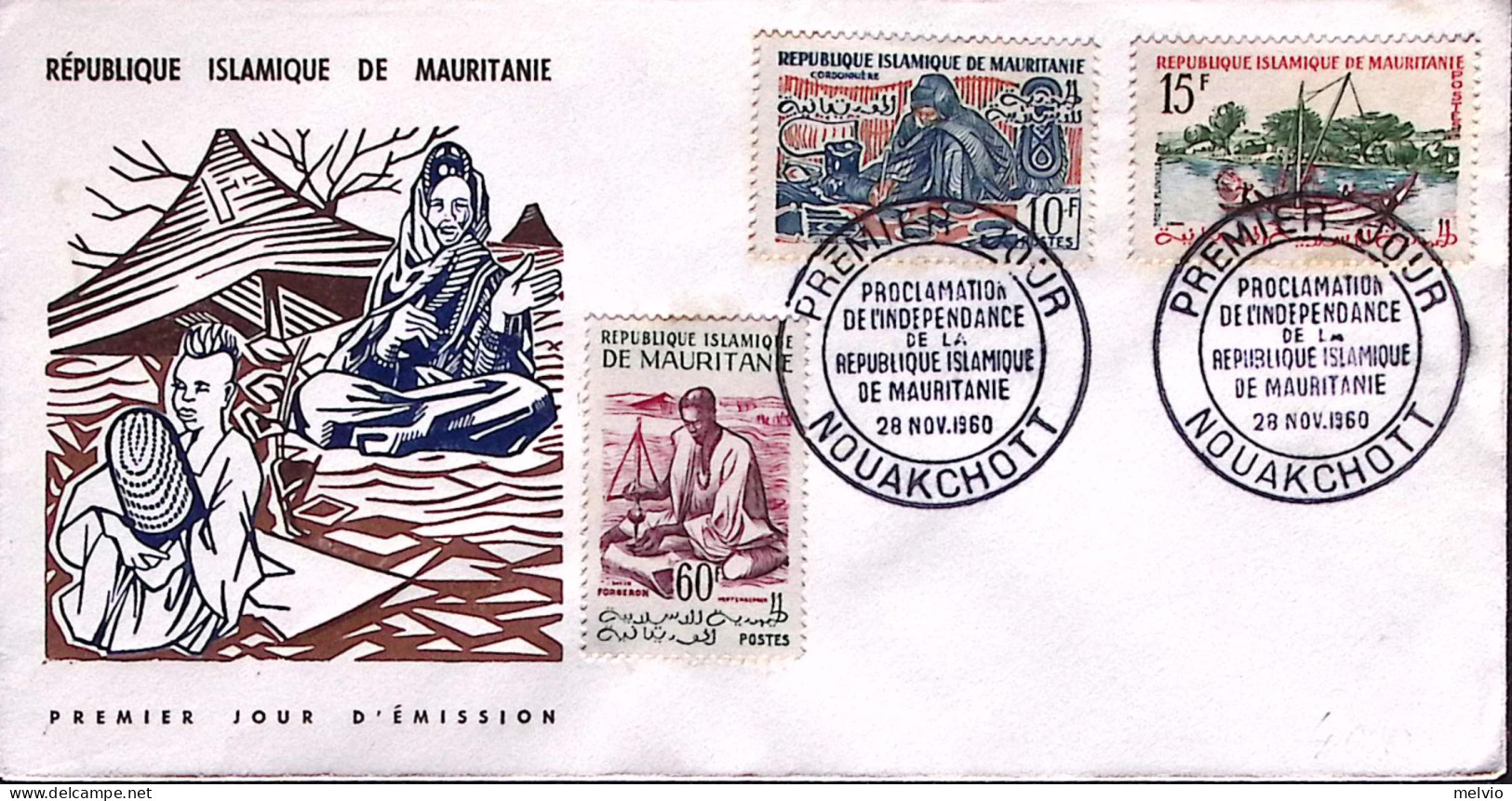 1960-MAURITANIA Attivita' Tradizionali F.10, 15 E 60 (146/7+152) Su Busta Fdc - Mauritania (1960-...)